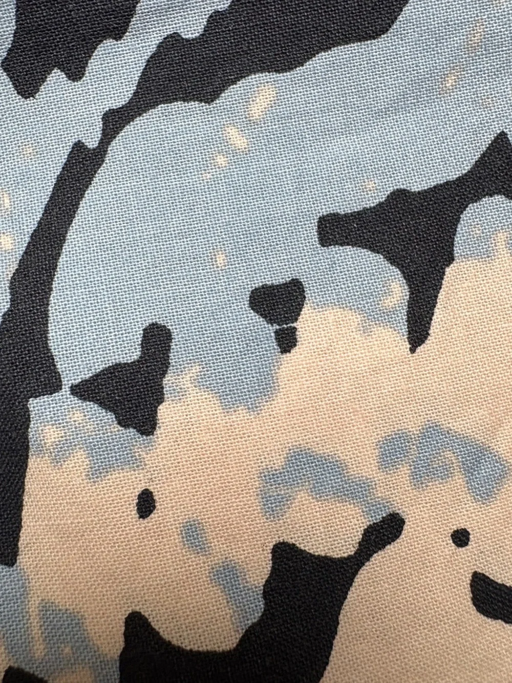 tablecloth Kohl's India cotton 60x76 blue black white mandala corner straps